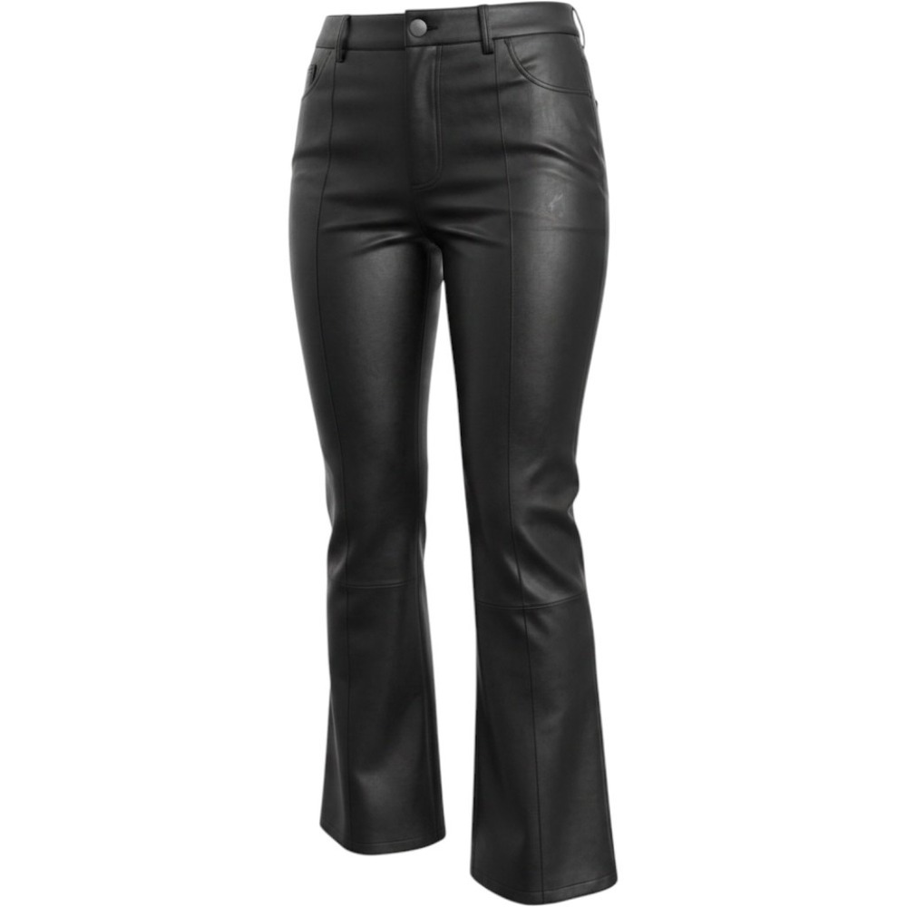 Victoria Beckham Black Leather Wide Leg Trousers NWT Size 6 US 10 UK